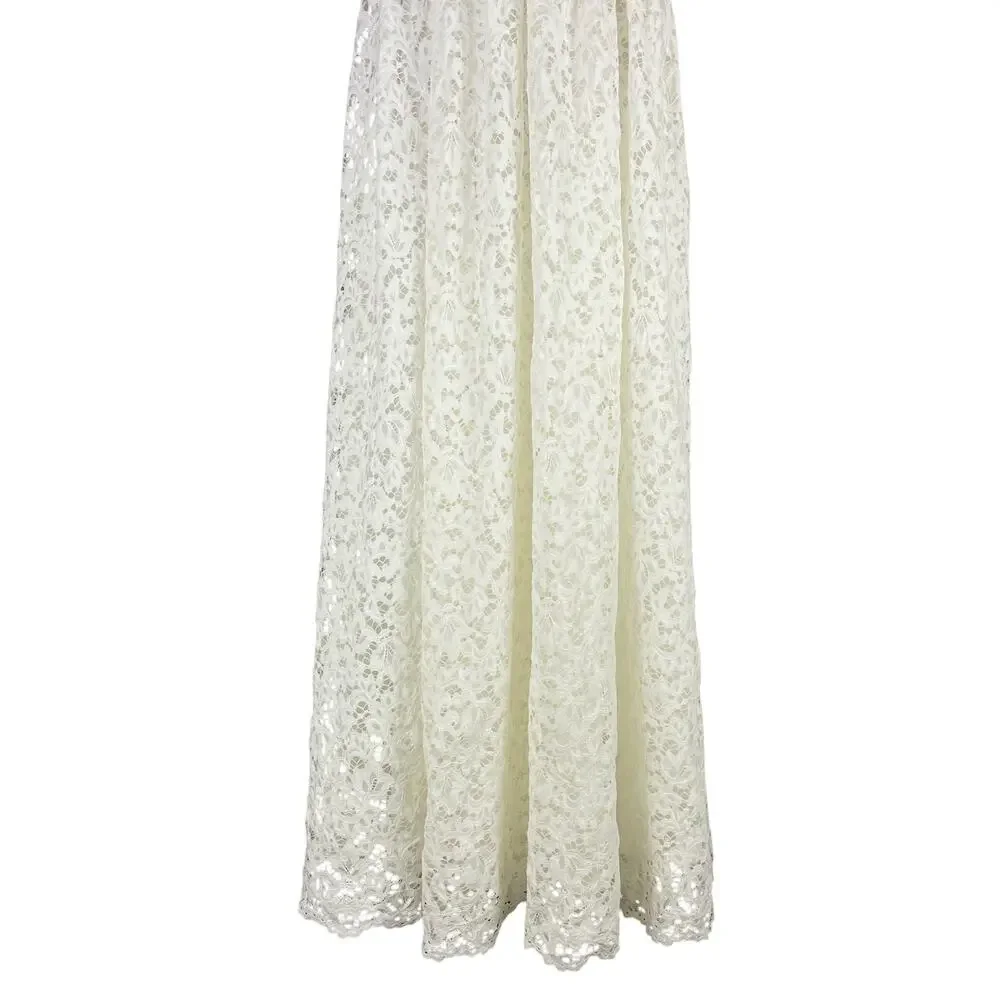 Jonathan Simkhai Strapless Lace Bridal Dress Convertible White Size 6 - Picture 8 of 12